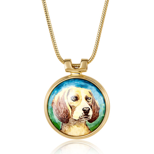 High-Fire Enamel Craft 925 Sterling Silver Pet Portrait Pendant Necklace - Personalized Commemorative Jewelry