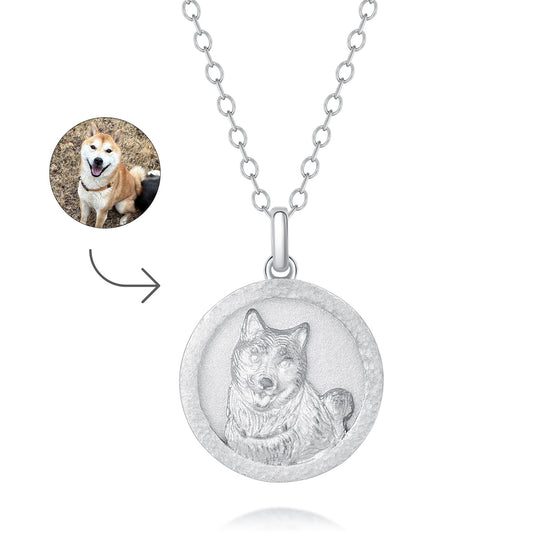 Custom Pet Relief Necklace - Personalized Dog Portrait Pendant