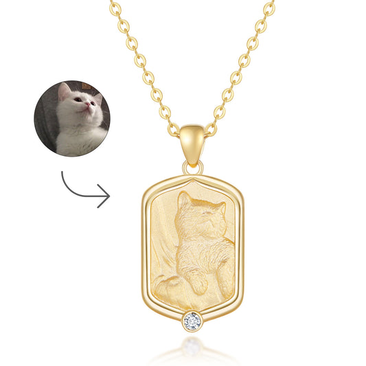 Personalized Pet Relief Pendant - Custom Cat Keepsake Necklace