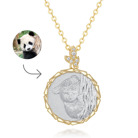 Custom Panda Relief Pendant - Personalized Animal Keepsake Necklace