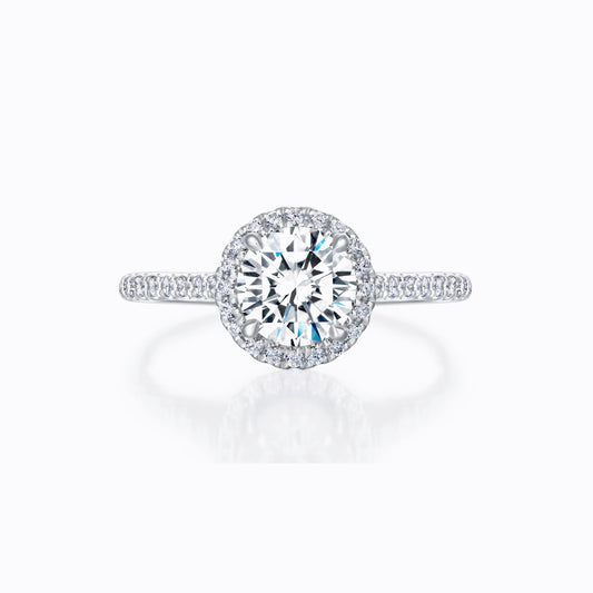 Luxurious Round Cut Diamond Halo Ring