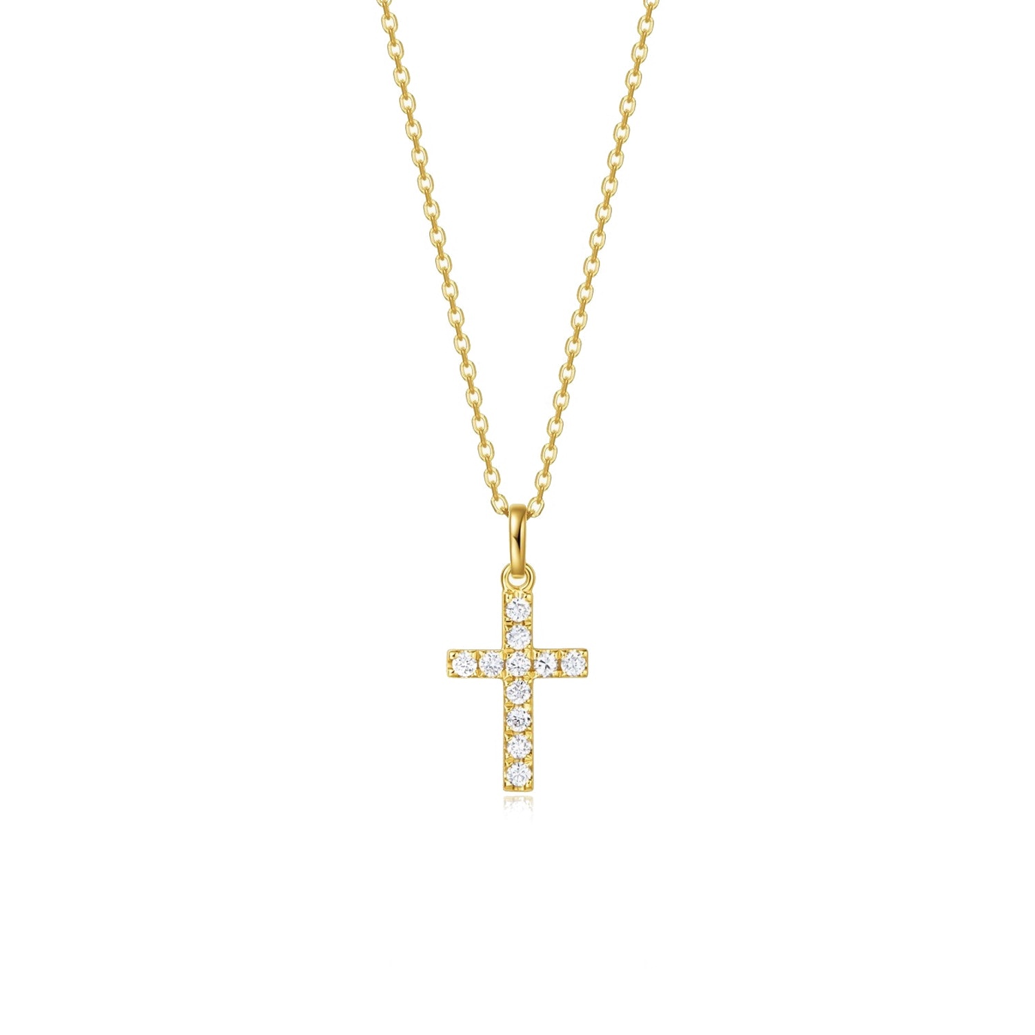 Pave Diamond Cross Necklace (LZ709)
