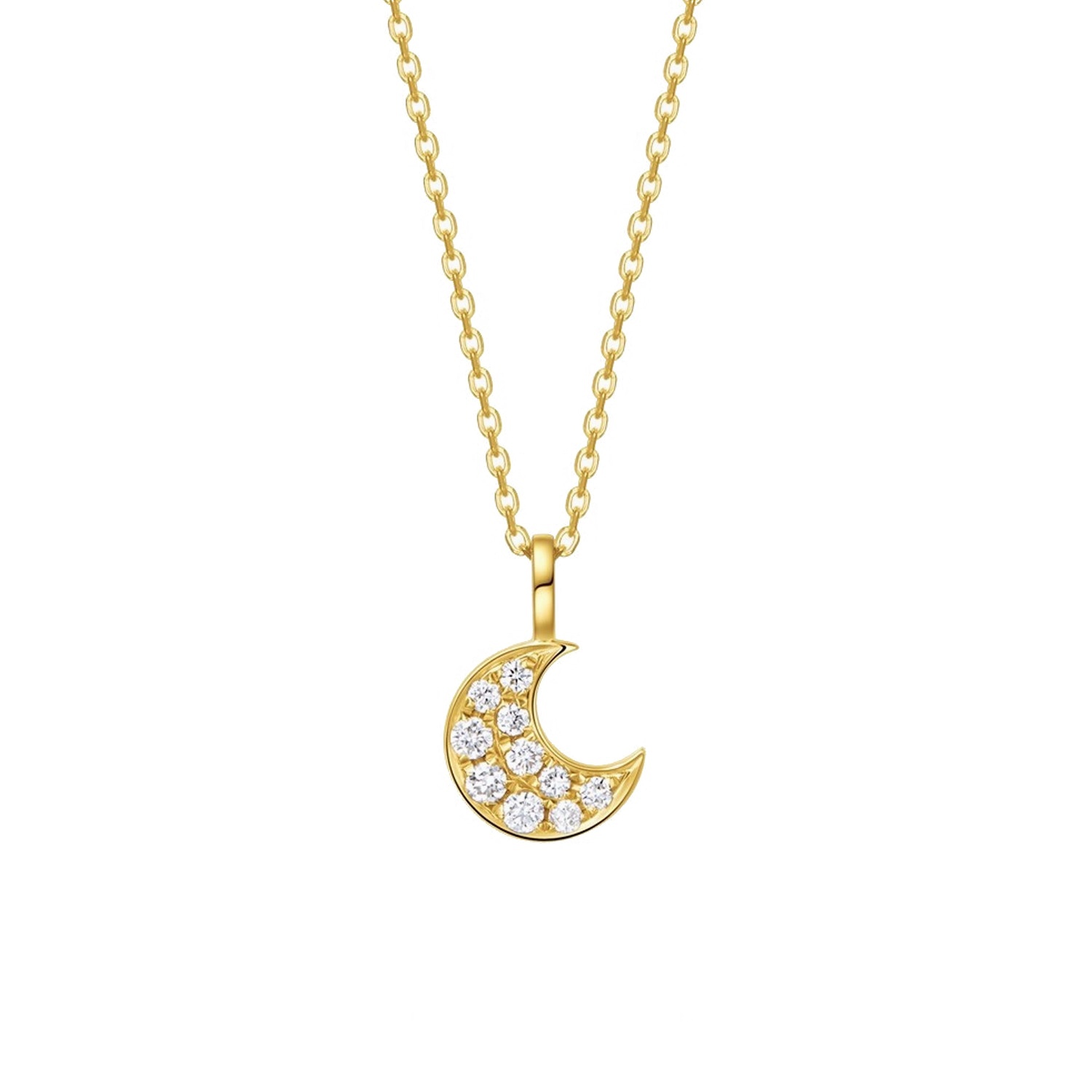 Crescent Moon Diamond Necklace (LZ727)