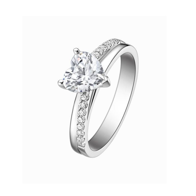 Heart Pavé Solitaire