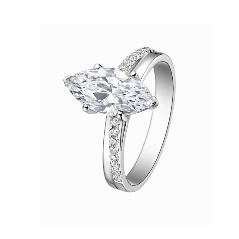 Marquise Pavé Solitaire